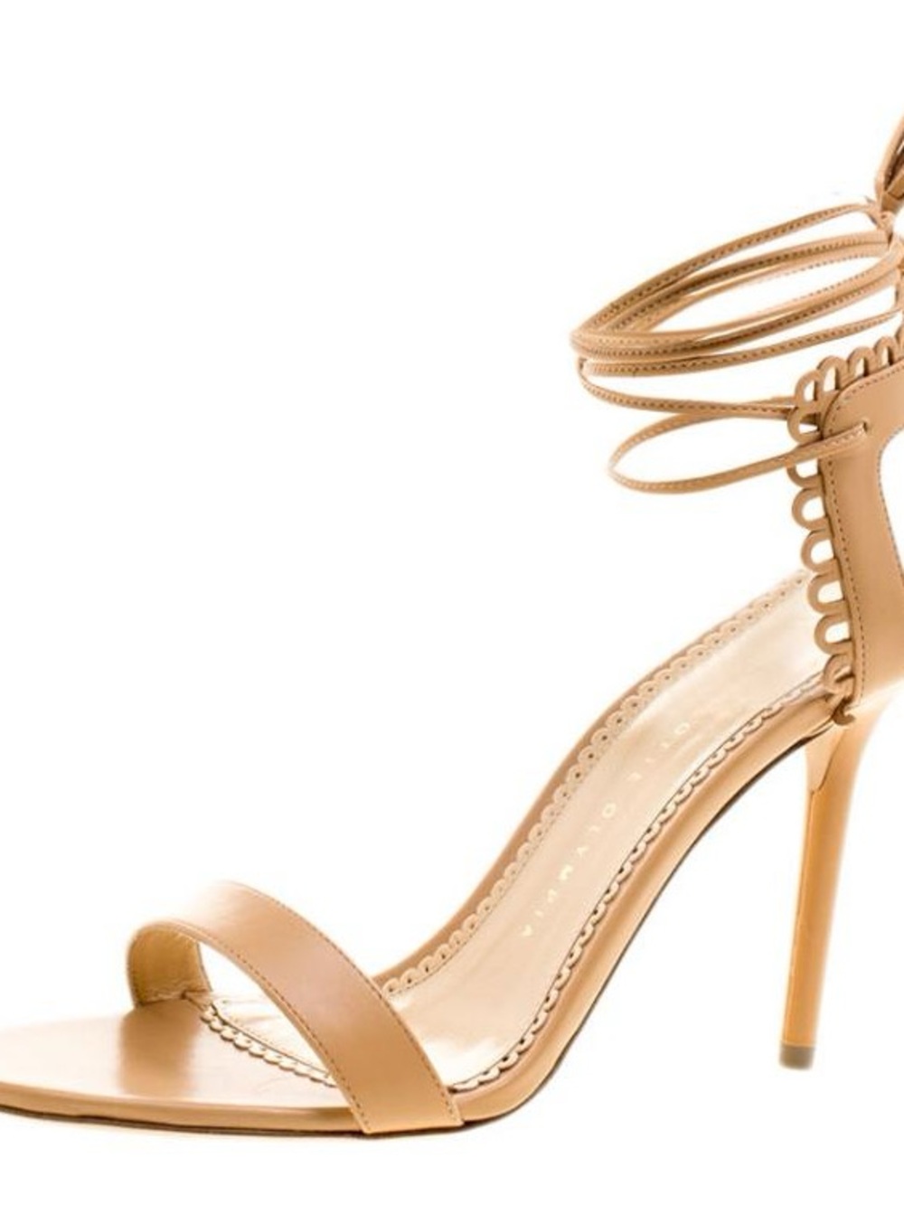 Charlotte Olympia “Salsa” Nude Ankle Tie Heels